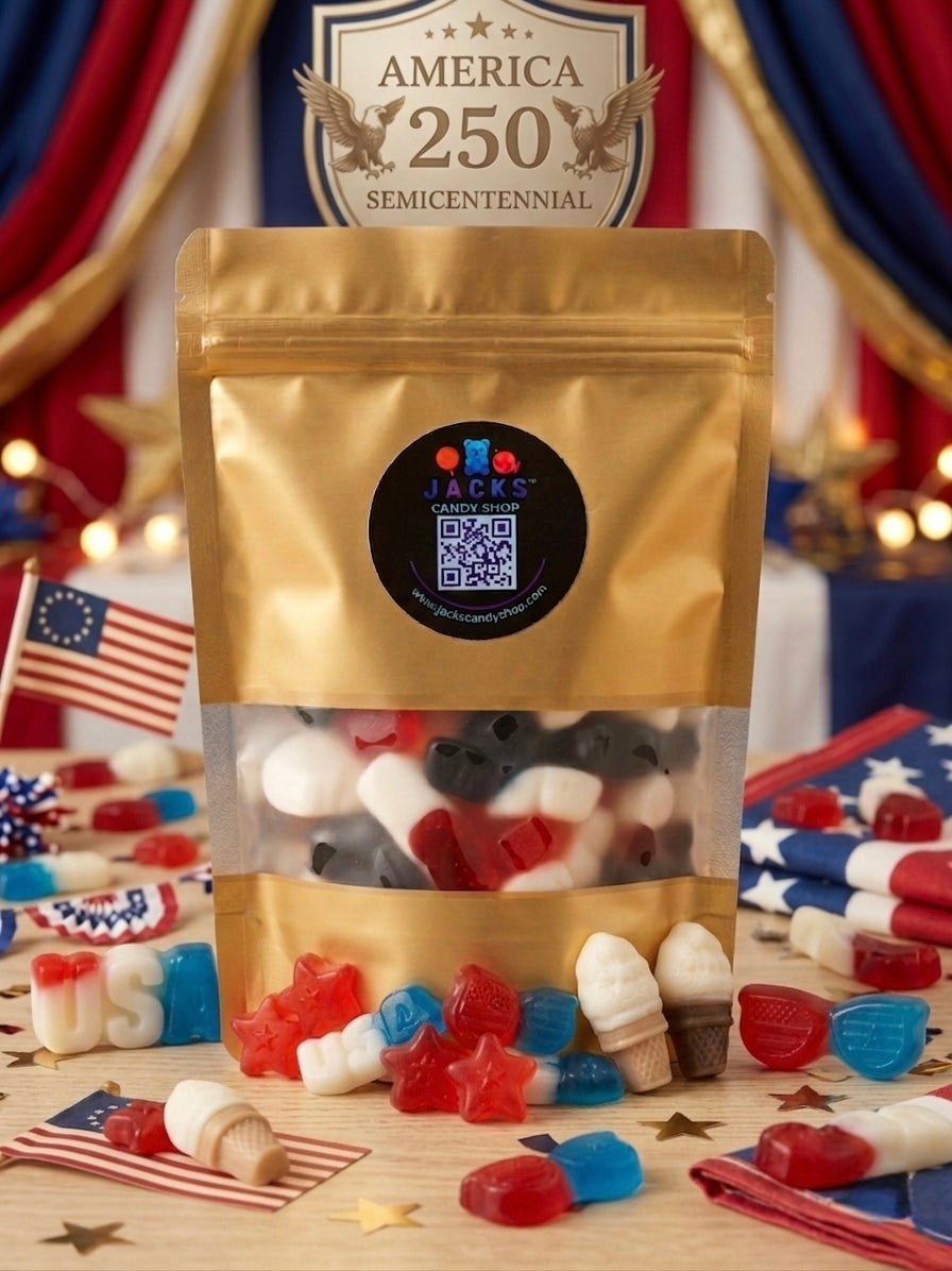 Albanese gummy bears Celebrating America Red White and Blue