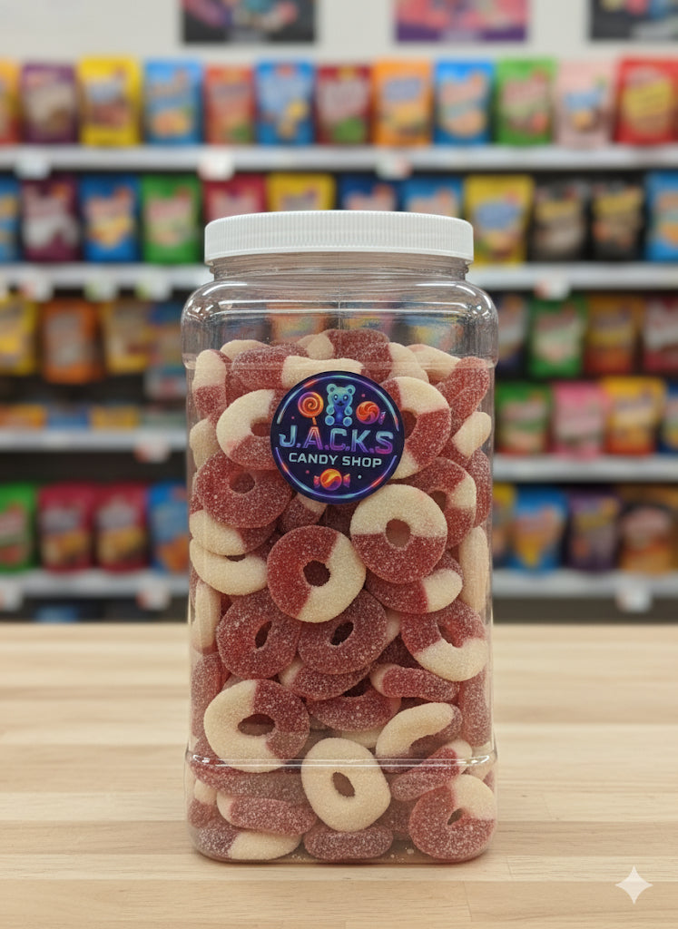 Cherry gummy rings 5pounds container + FREE shipping