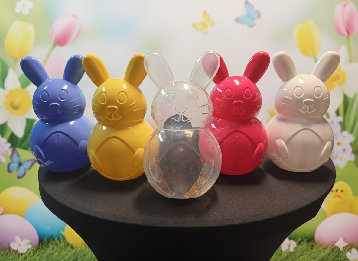 Blue bunny container with 2 Bags Gummy