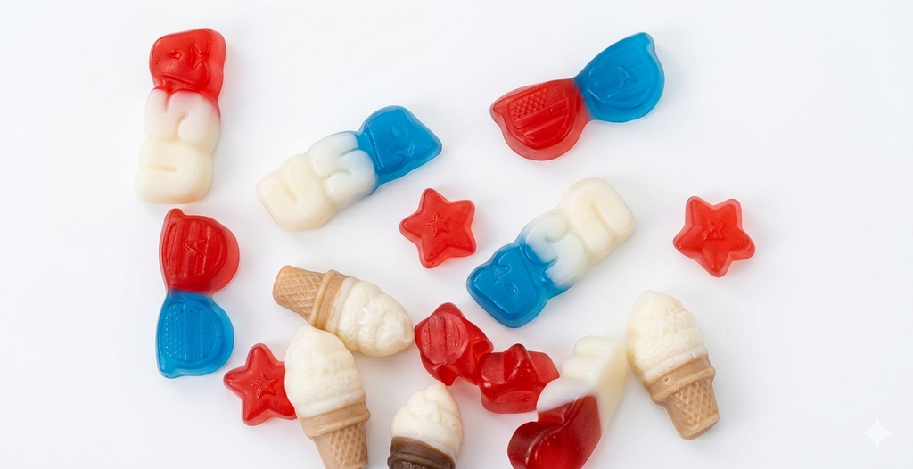 Albanese gummy bears Celebrating America Red White and Blue