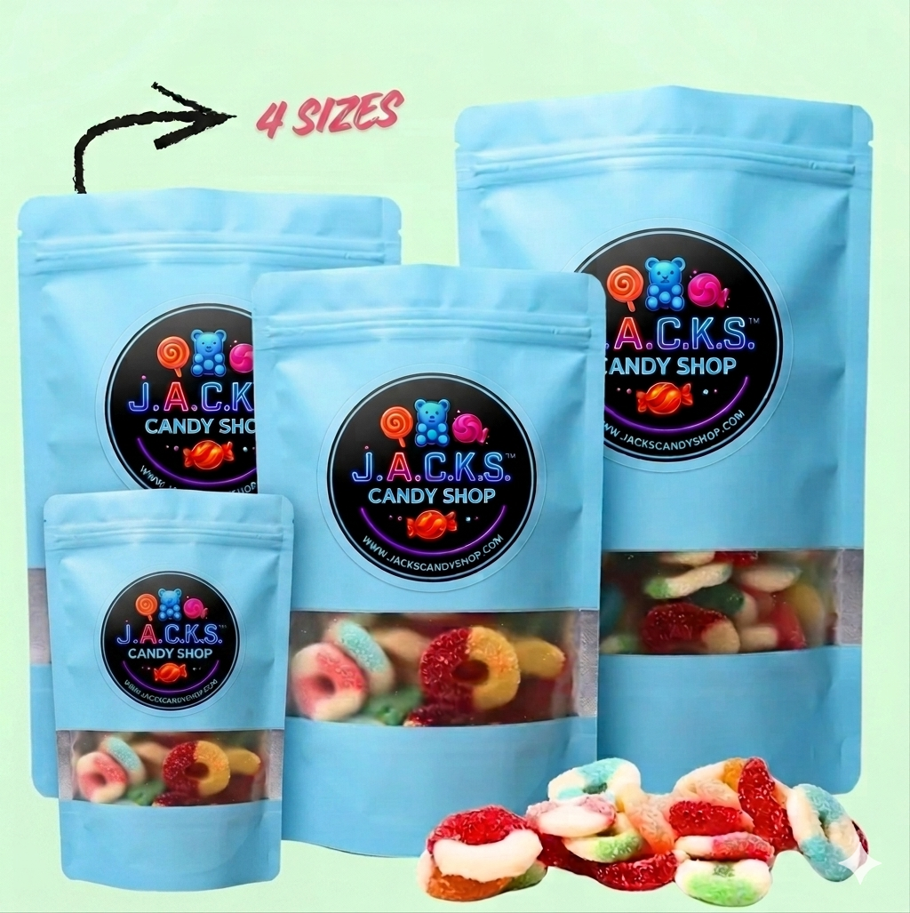 Rings Only Variety Mix - The Gummy Pack - 1/2 lb, 1 lb, 2 lb, & 3 lb - 10 Different gummy ring flavors - Quality Ingredients & Freshness Guaranteed - Chewy, Soft, & Juicy - Candy Snack