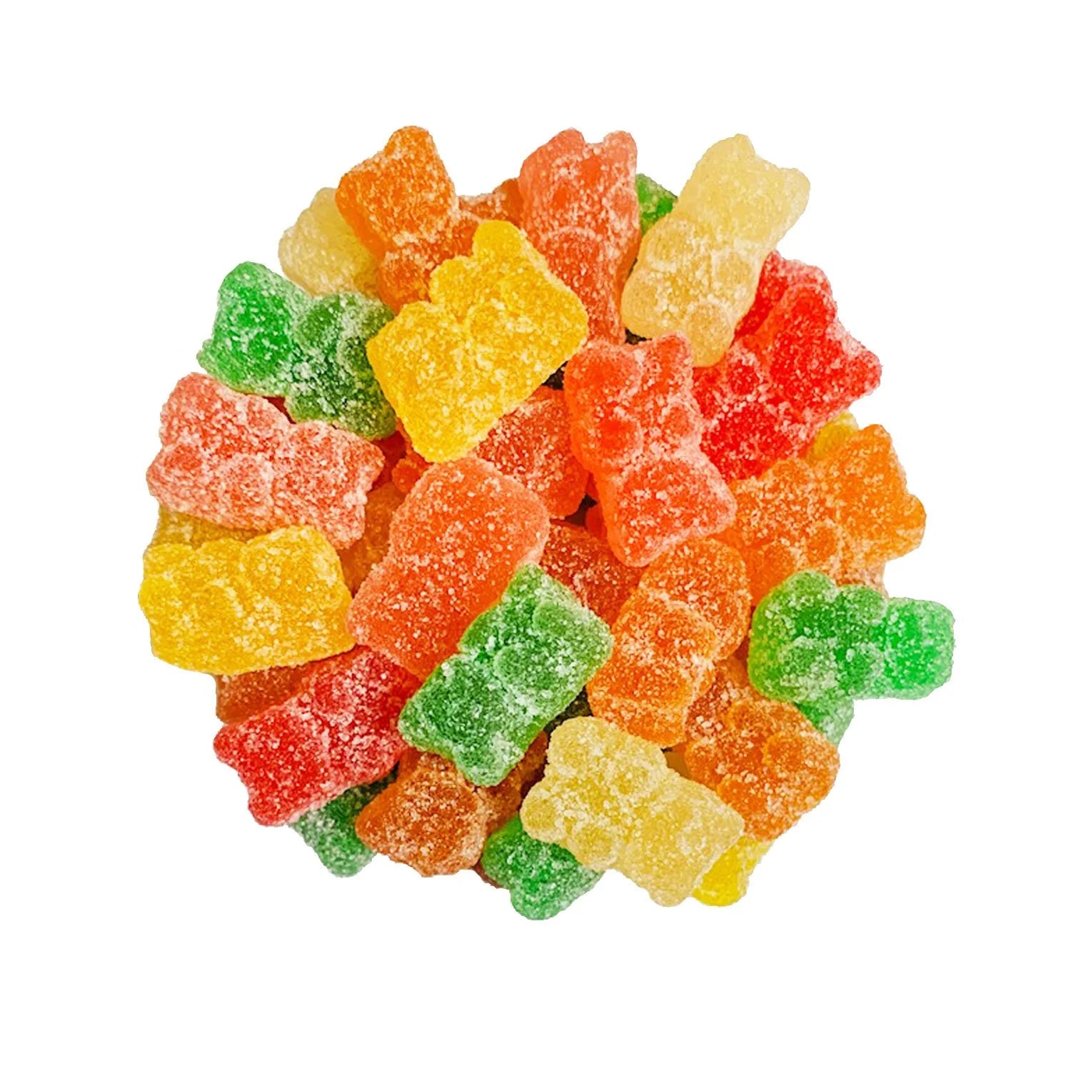 AQUA SOUR GUMMY BEARS. 8 OZ BAG.