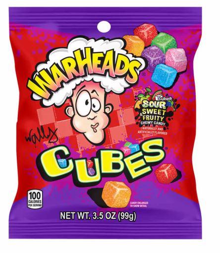 WARHEADS CUBES SOUR FRUIT FLAVORS 3.5OZ